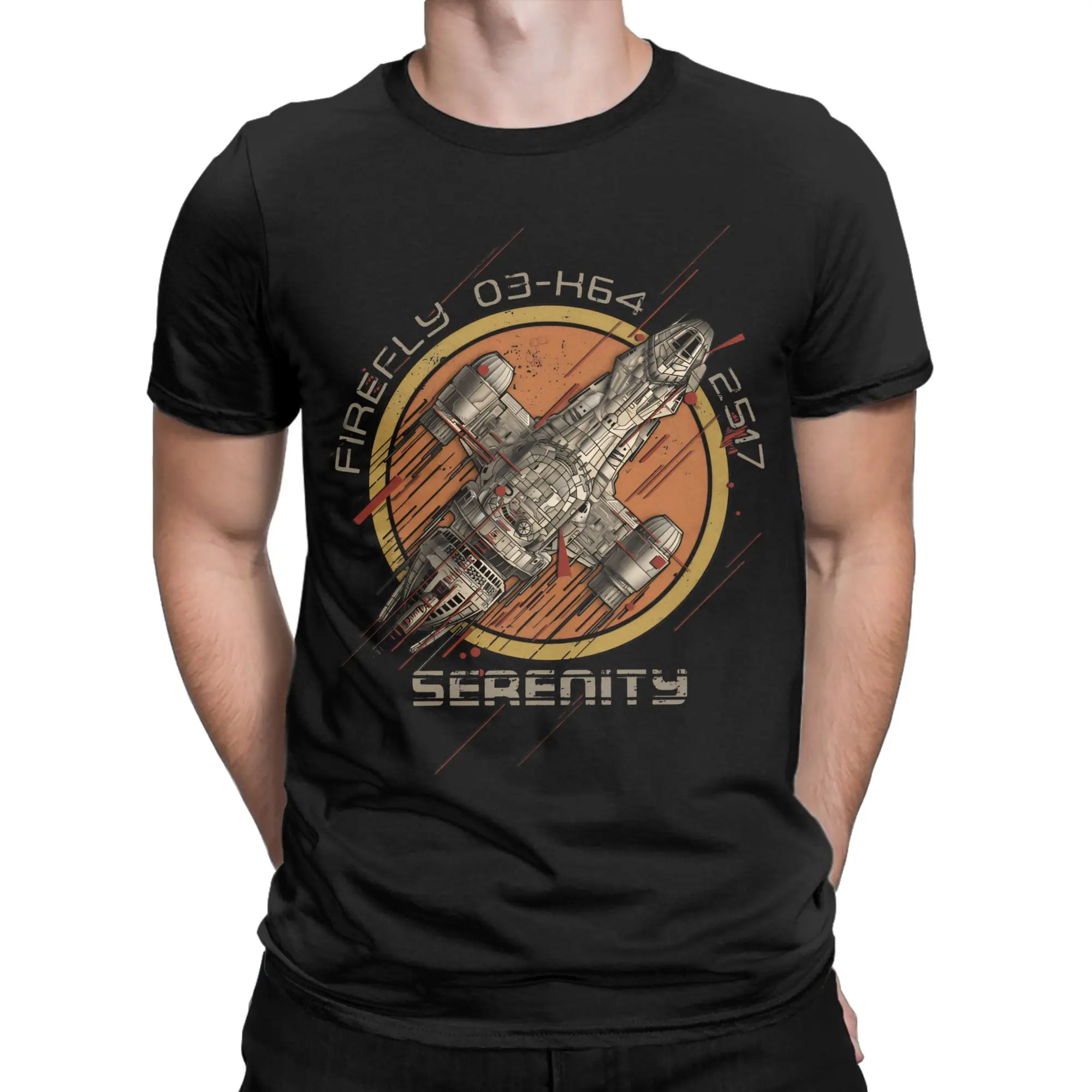 Firefly Serenity JUNKER Cotton T Shirt For Men Summer  Y2K Retro T-Shirts Novelty Tees Plus Size Pattern Tops