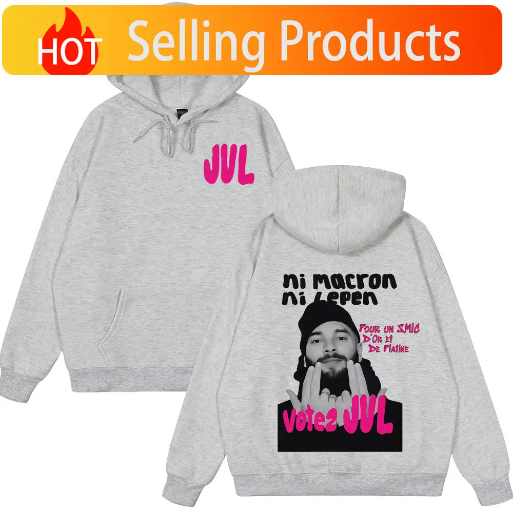 French Rapper JUL Fashion Graphics Hoodie Men Women Hip-hop Casual Pullover Long Sleeves Gothic Punk Oversized Loose Tracksuit