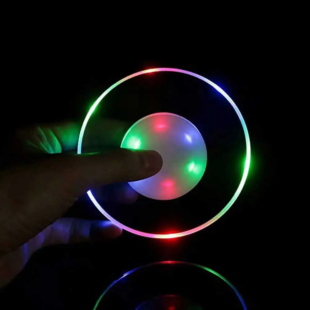 Led Coasters Bar Table Decoration Accessories Acrylic Bar Cocktail Flash Base Led Cushion Crystal Ultra-thin Led Light Coasters