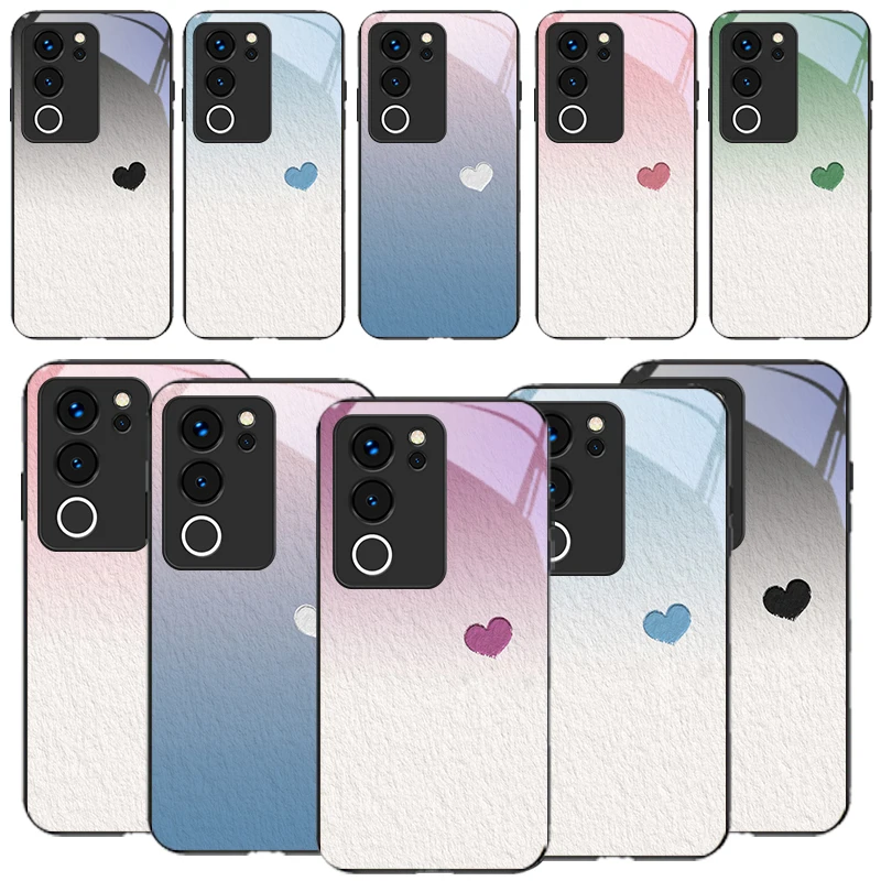 

Minimalist Frustration For vivo V30 V29 V23 V25 V40 SE V21 V25E V23e X100 X70 X90 Pro+ X80 X200 Pro mini Black Glass Phone Case