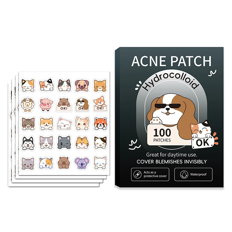 

100pcs Cat Dog Face Skin Care Acne Pimple Patch Invisible Professional Healing