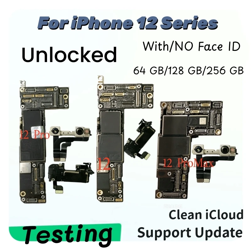 Placa-mãe 100% funcional para iPhone 12/12Pro/12 Pro Max com Face