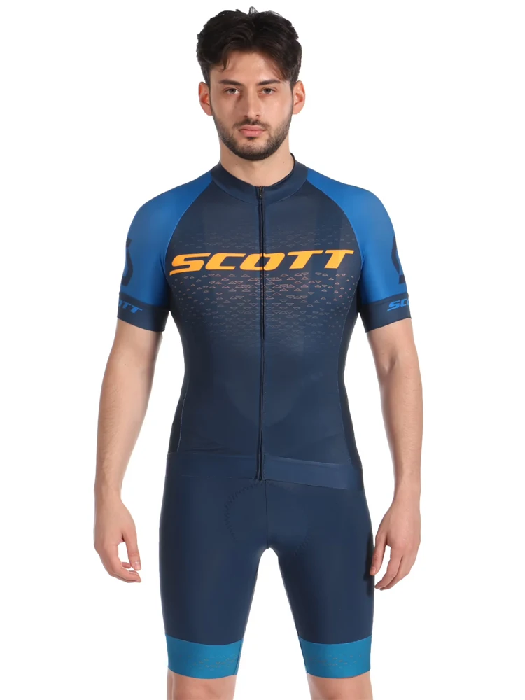 SCOTT Team Cycling Jersey Set 2023 Man Summer MTB Race Cycling Clothing Short Sleeve Ropa Ciclismo Outdoor Riding Bike Uniform