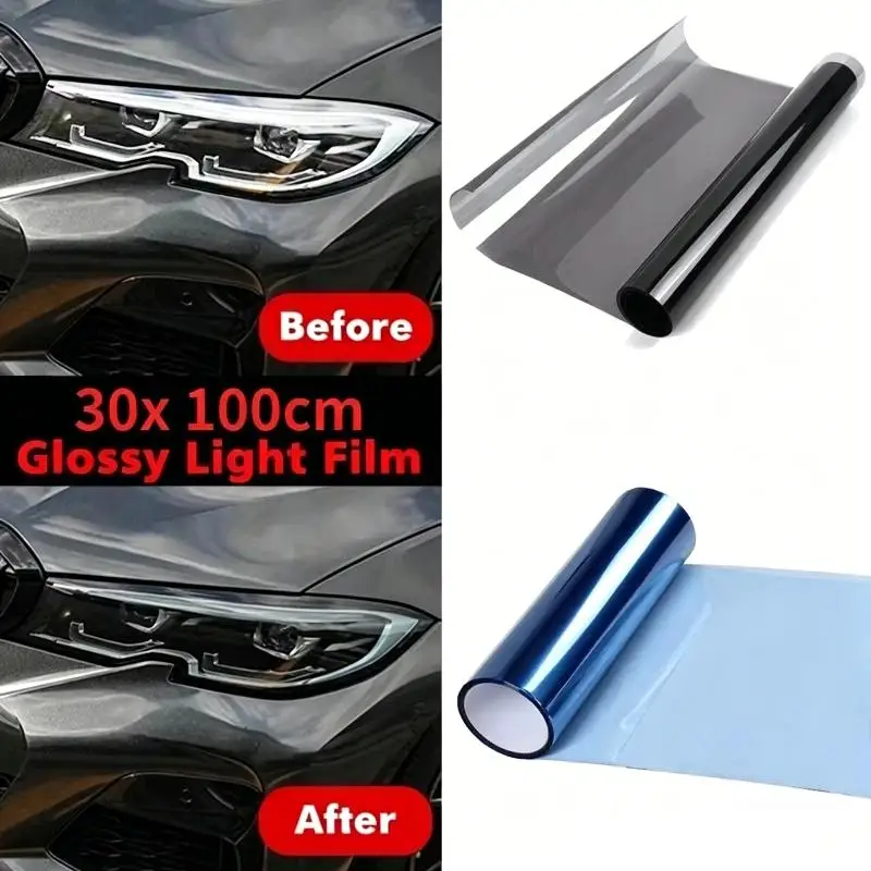 Superior 12x39 Inch Vinyl Film for Car Light Tinting Self Adhesive and Long Lasting