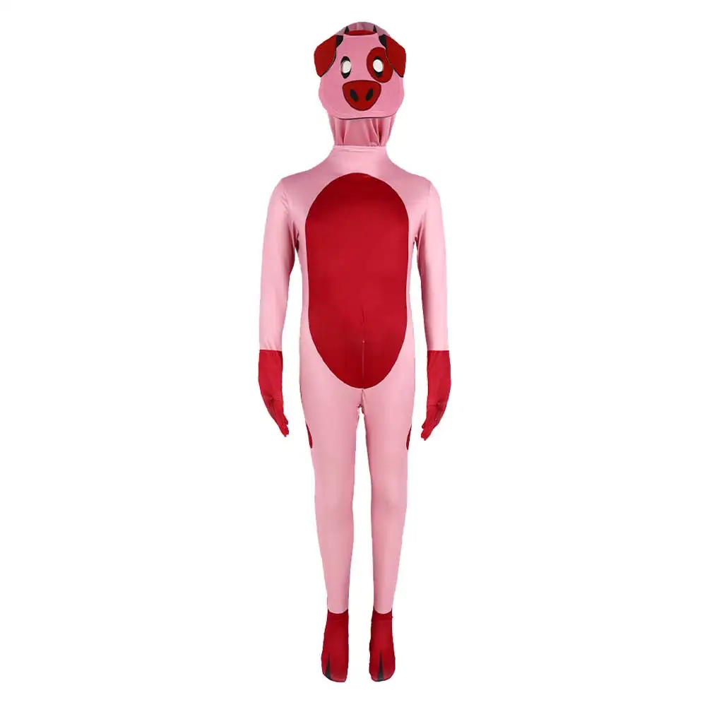 Dikke Nuggets Cosplay Kids Jumpsuit Kostuum Anime Cartoon Hotel Vermomming Bodysuit Masker Volledige Set Kinderen Roleplay Halloween Pakken