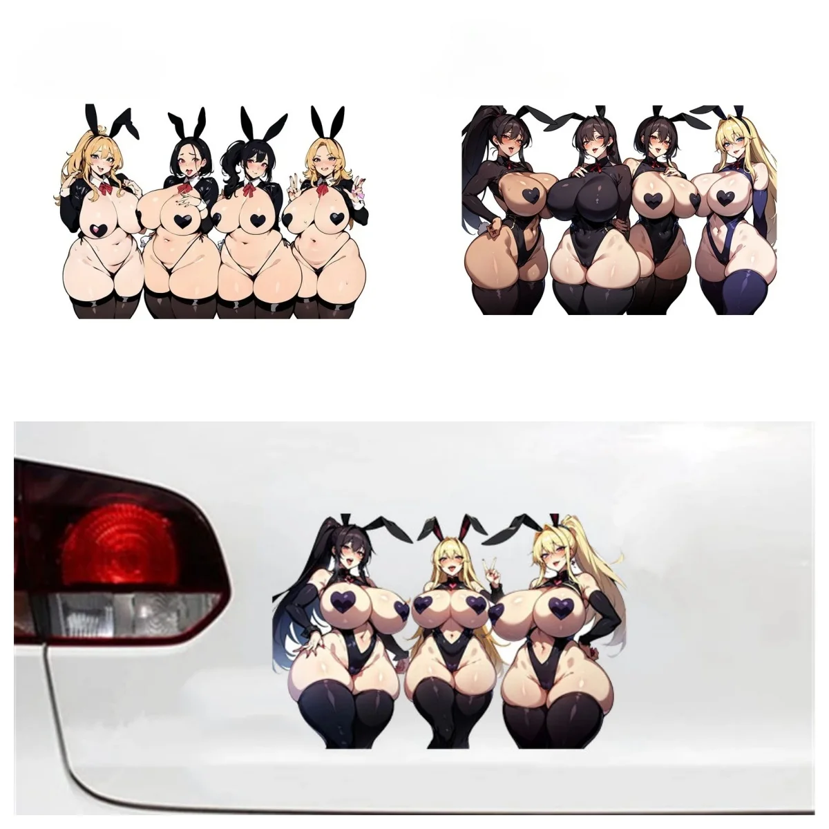 

Multiple Bunny Girls Waifu Car Stickers Hentai Breasts Against Thicc Decals Sunscreen Vinyl Accessories PVC Wholesale
