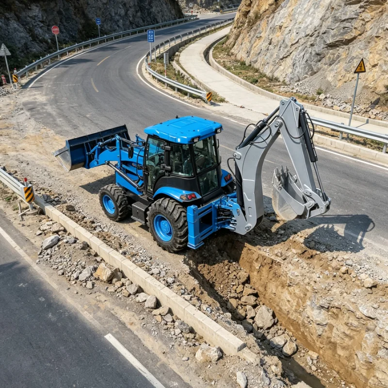 Wear-Resistant Bucket Wheeled Small Loader, 1000kg Rated Load, Lightweight Material Loading Equipment