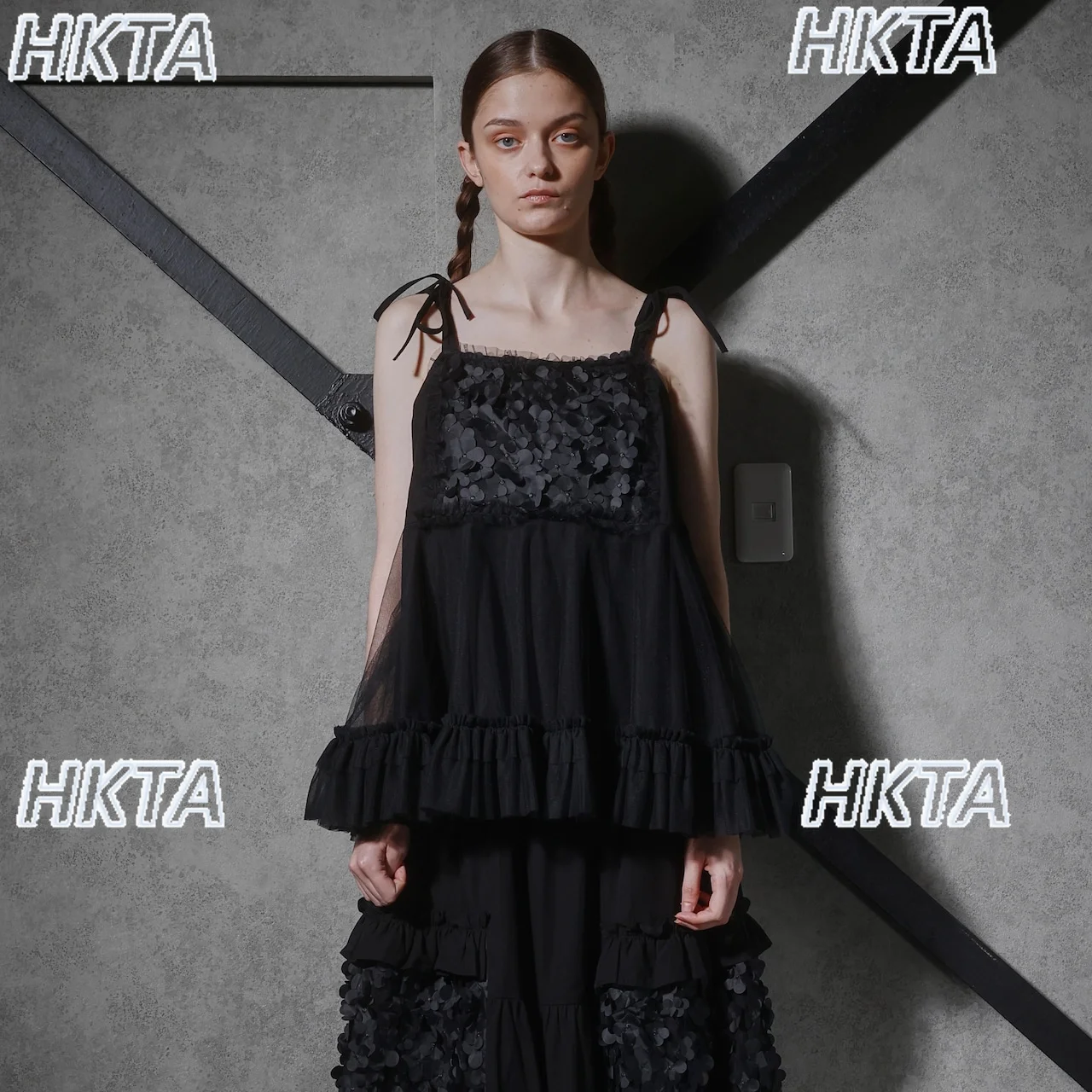 Japanese Summer New Sweet Three Dimensional Flower Mesh Stitching Suspender Girl Bow Strap Lotus Leaf Edge Black Vest Top Women