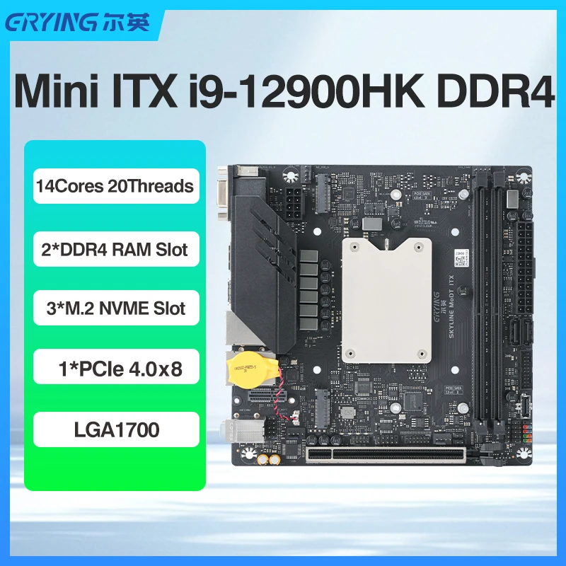 ERYING Mini ITX Kit i9 12900HK CPU Motherboard Combo Interposer