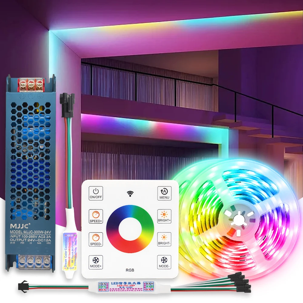 

RGBIC COB LED Strip WS2811 24V 480 Diodes 5M 10M 15M 20M RGB IC Chasing Effect Lights Tape Diode Ribbon Lamp for Room Decoration