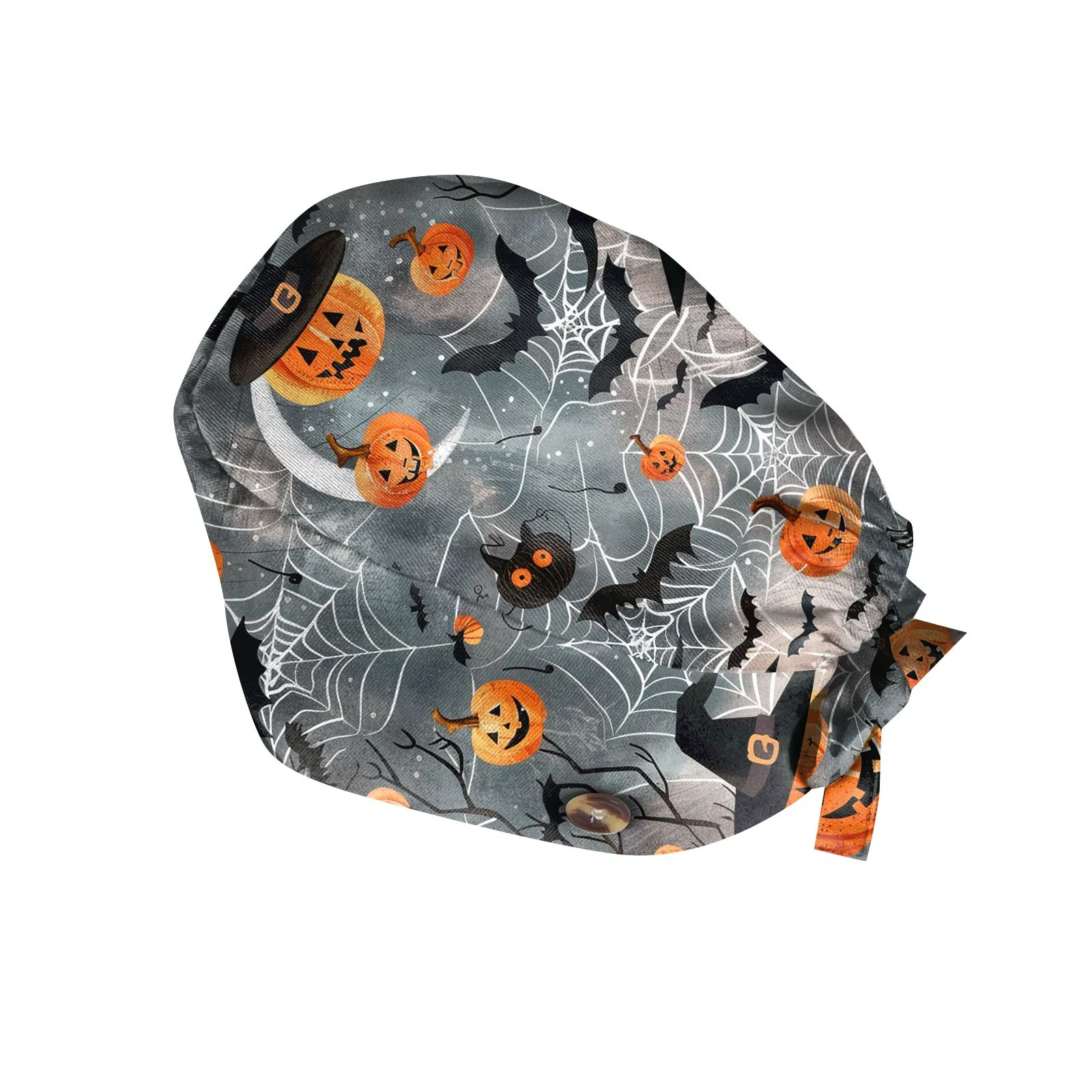 Halloween Cartoon Druck Scrubs Caps Chirurgie Hut Frauen Krankenschwester Scrubs Kappe Pet Klinik Arbeit Hut Medizinische Peeling Hüte
