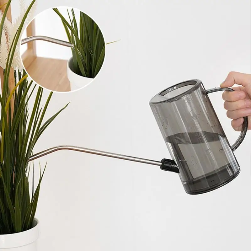 Long Spout Watering Pot Tall Translucent Watering Pot Stainless Steel Indoor Long Spout Watering Can For House Bonsai Plants