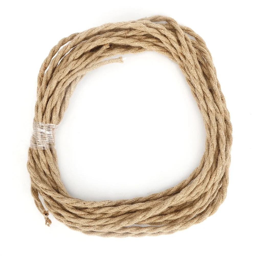 Vintage Hemp Rope Twisted Pair Electrical Wire Cord Cable for Chandelier Light DIY Accessories