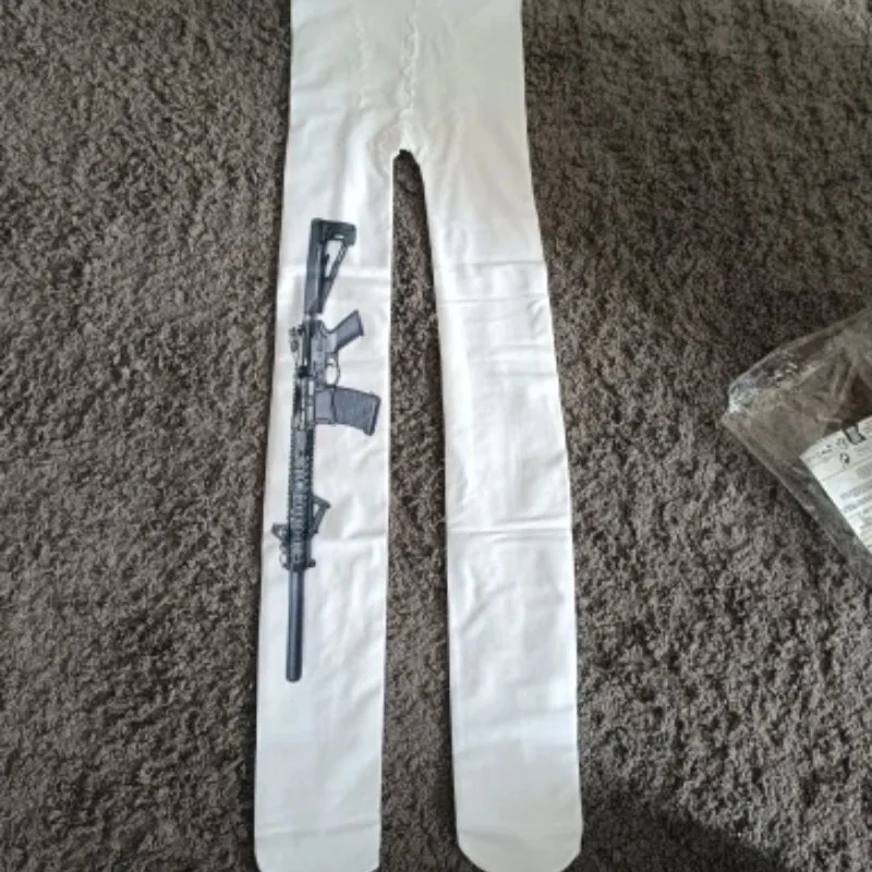 Pantimedias blancas Punk Rock Dark Harajuku, pantimedias básicas de estilo Retro para motocicleta, mallas Y2k, ropa femenina