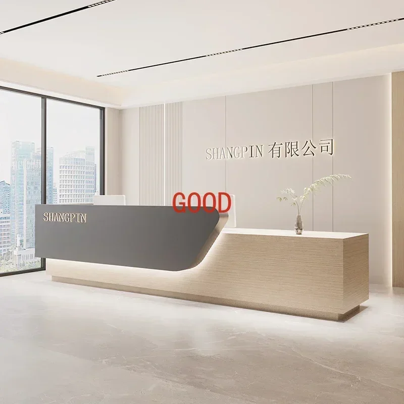 Reception Salon Spa Furniture Desk Hairdresser Counter Shop Luxury Beauty Institute Center Business Banco Reception Front Cafe