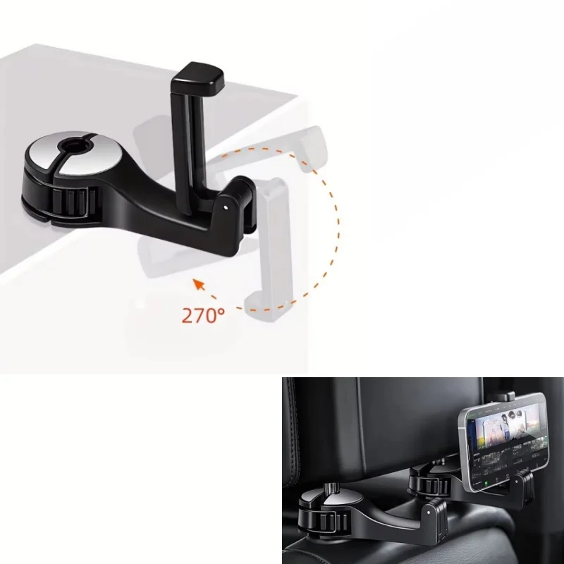 

Multifunction Rear Headrest Hook Phone Holder Car Seat Back Hook Adjustable Automobile Headrest Phone Clip For GPS Navigation