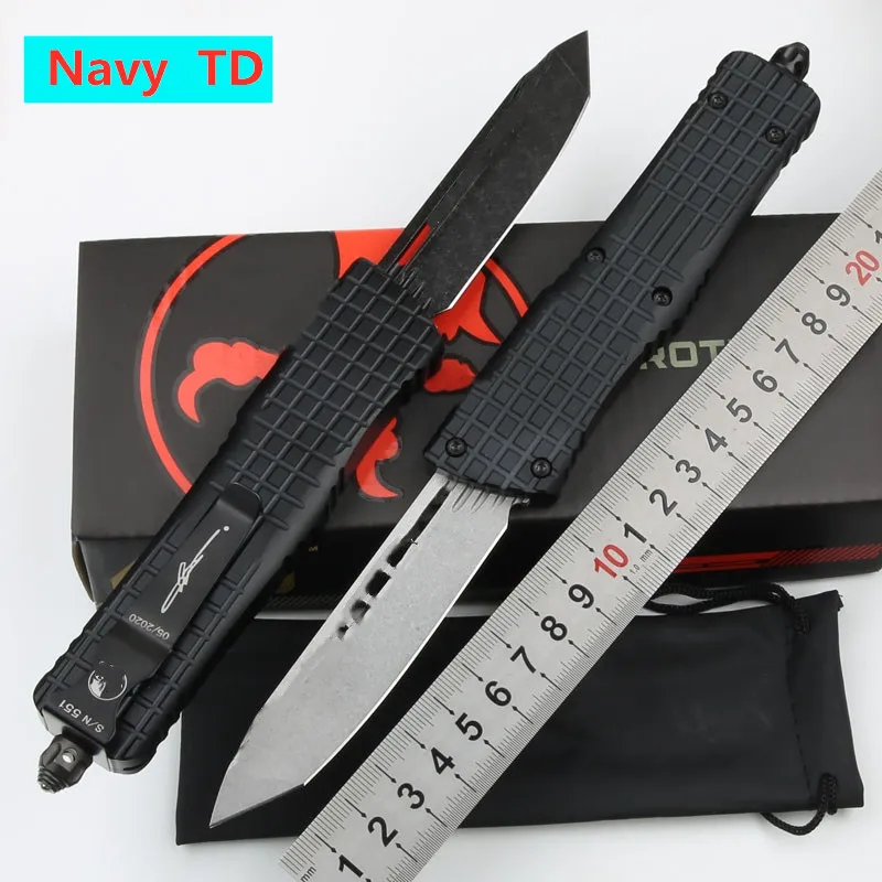 

JUFULE Navy TD Aluminium Handle D2 Steel Blade Survival EDC Camping Fruit Vegetable Kitchenware Kitchen Tool Key Utility Knife