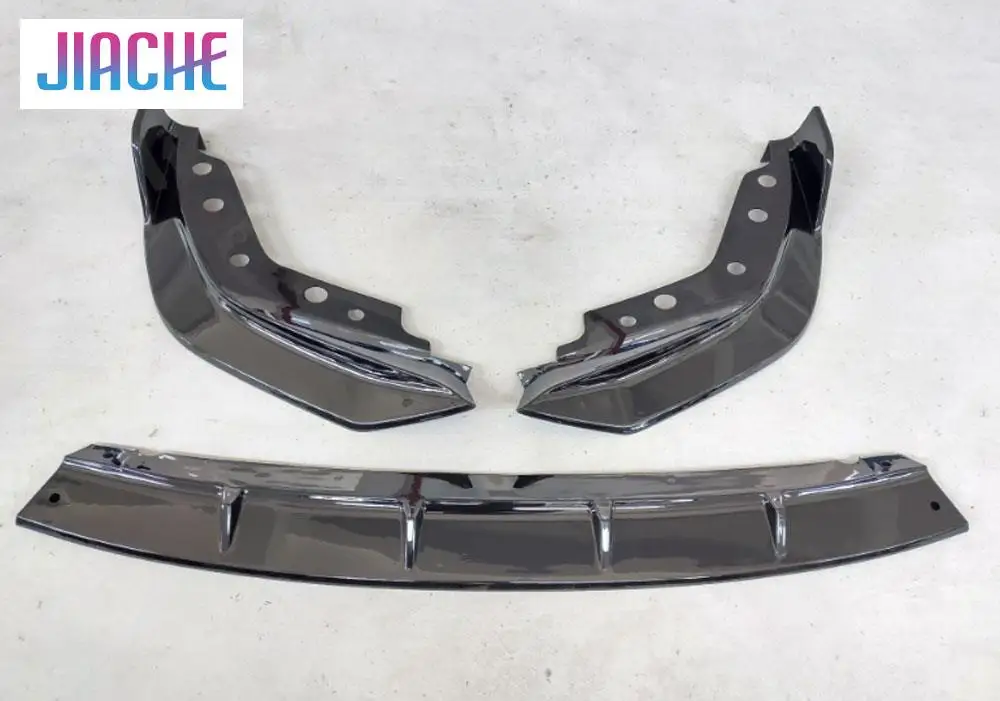 

JCYECF ABS карбоновый вид, передний бампер, спойлер для подбородка, разделители для BMW 3 серии G20 G28 2019 2020, глянцевый черный защитный бампер для головы