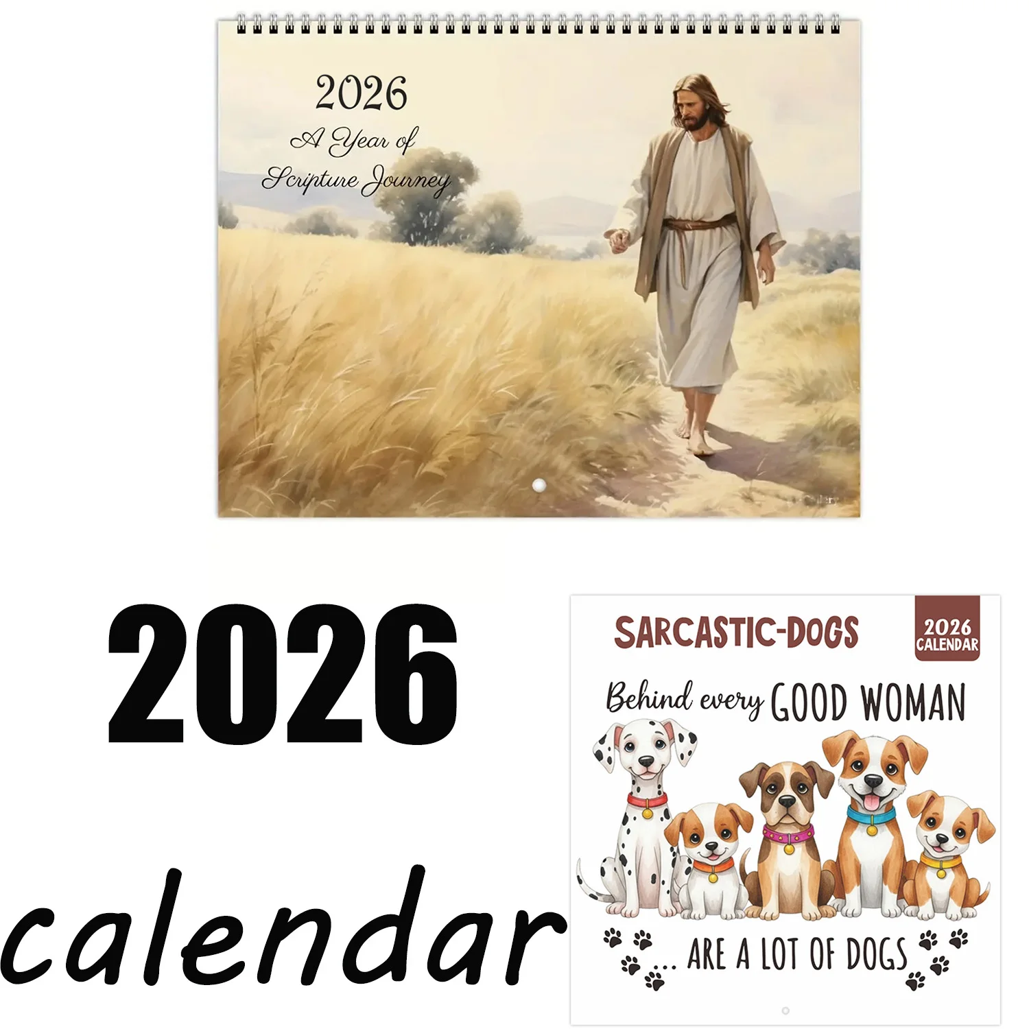

2026 Bible Stories Wall Calendar Jesus Themed Monthly Planner Religious Art Illustrations Material Christian Decor Gift ﻿