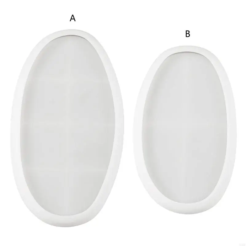 

A9BF DIY Tray Resin Mould Craft Oval Plate Dish Ashtray Mould for Resin Epoxy Mould for Office Home Decor Supply