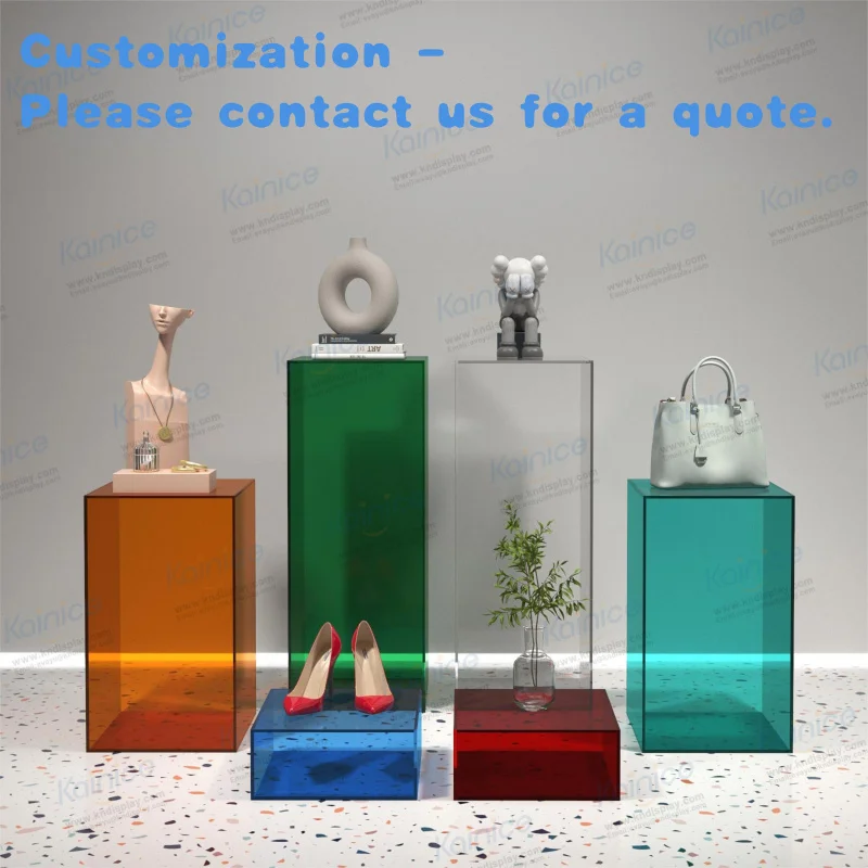 

custom.Kainice Pedestals Acrylic Mannequin Pedestal Decor Acrylic Display Stand Retail Store Plinth Pedestal Shoes Bag
