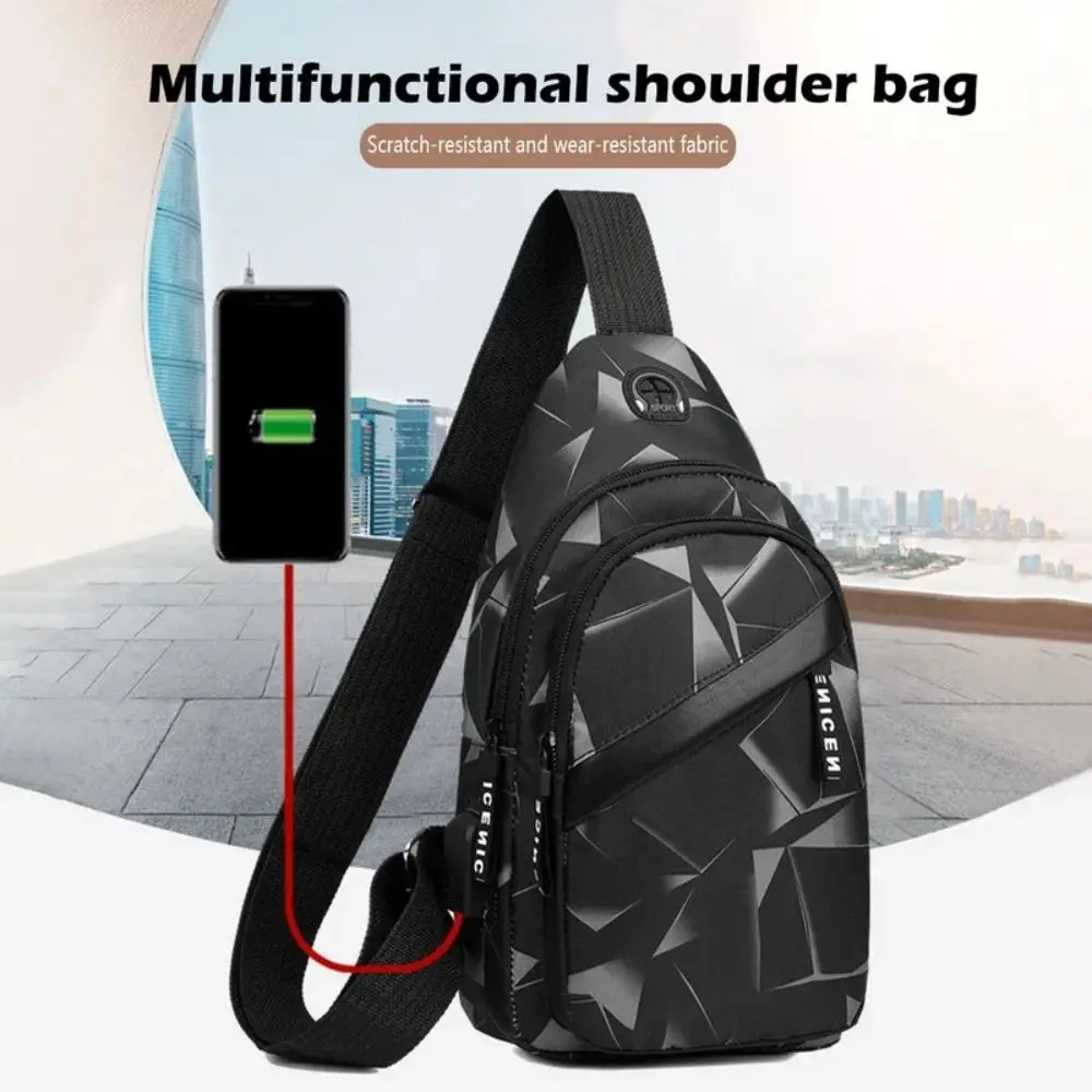 

Fashion Oxford Cloth Men's Chest Bags Black Blue Red Purse Sports Chest Bag Multi-compartment Multifunctional Fitness Bag Unisex