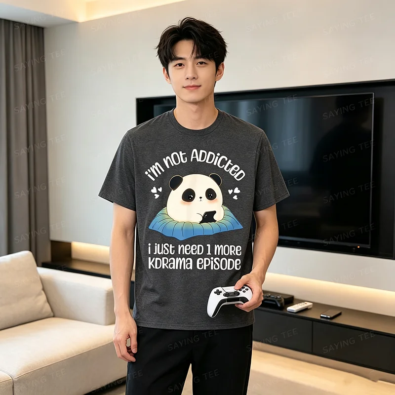 Niedliches Kdrama-Merch Panda Koreanisches Drama K-Drama-Merchandise T-Shirt Y2k Cartoon Panda Kpop Mode Spruch T-Shirt Persönlichkeits-T-Shirts – Detail 5