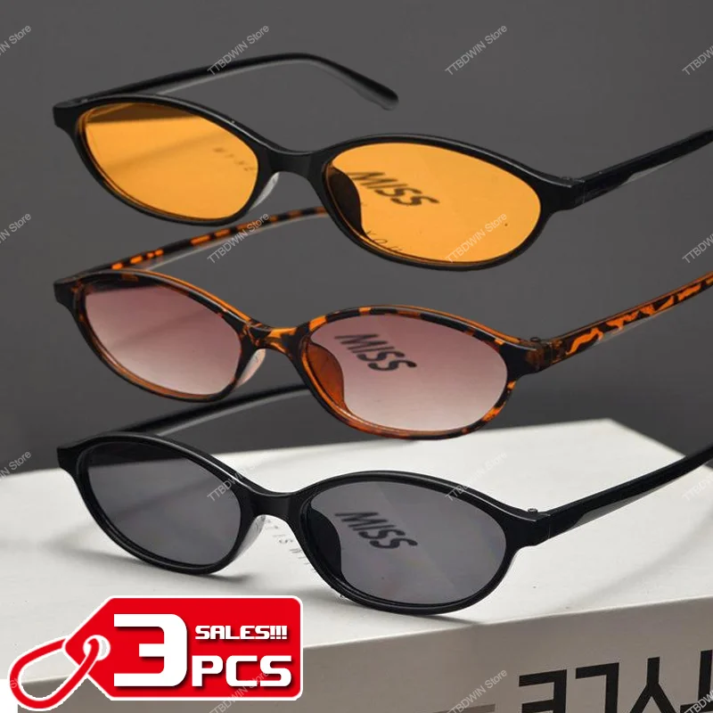 Retro Y2K Oval Sunglasses Small Frame Anti Ultraviolet UV400 Shades 2026 New Fashion Korean Hip Pop Punk Eyewear Hip Pop Women