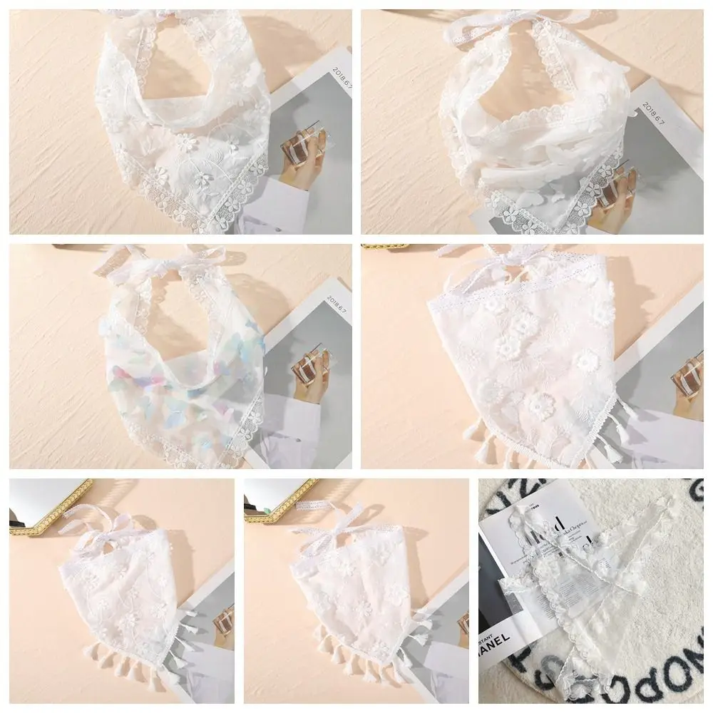 Bandana triangle papillon mignon pour filles, enveloppes turban, écharpe en dentelle, bandeau, accessoires pour cheveux