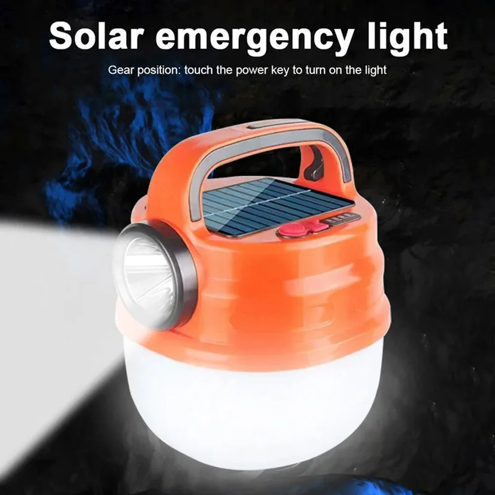 

Outdoor Camping Light Portable Lanterns Rechargeable Solar Powered And USB Charging Adjustable Brightness Hanging Tent Lamp