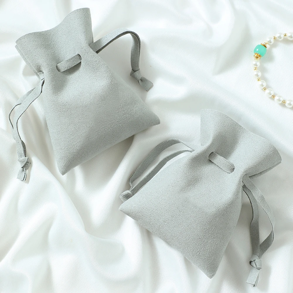 10pcs/lot Jewelry Packaging Pouches Organizer Wedding Christmas Party Candy Bag Present Suede Drawstring Gift Bag  Makeup Pouch