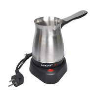 Electric Turkish Coffee Maker, Stainless Steel Hot Milk Coffee Cold Touch Handle Wireless Base, Suitable for Home & Travel