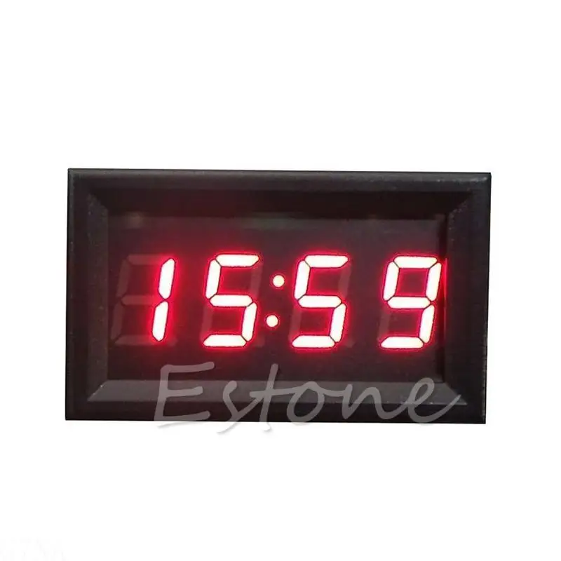 

1PC Compact 12V/24V LED Display Digital Clock 12V/24V Dashboard Clock for Car Truck Vehicle Dashboard Clock