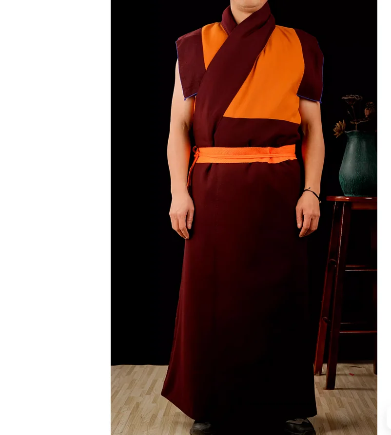 

Winter Tibetan style sisal and velvet long robe men's Dongga layman's clothing long skirt