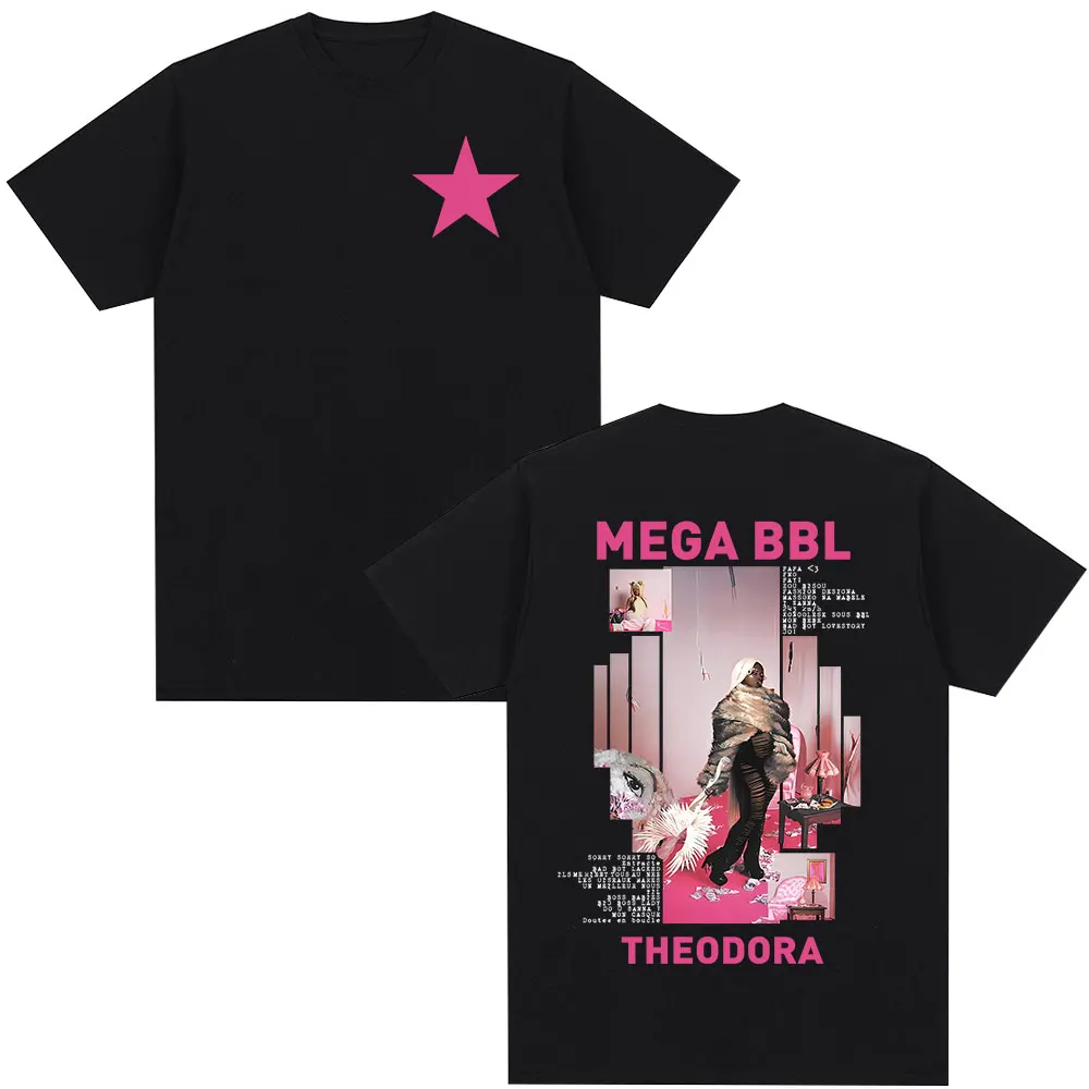 

Theodora T Shirt 2026 New Mega Bbl Album Graphic 100% Cotton Men Women Unisex Oversized Latin Trap Hip Hop Streetwear Tops