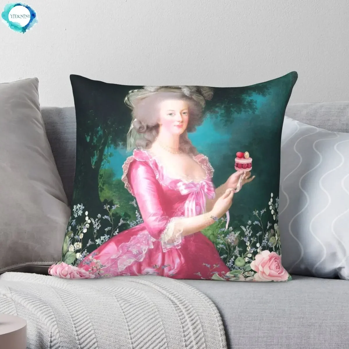 

Marie Antoinette Patisserie Le Jardin Pillowcase Polyester Printed Zip Decor Pillow Case Sofa Cushion Cover