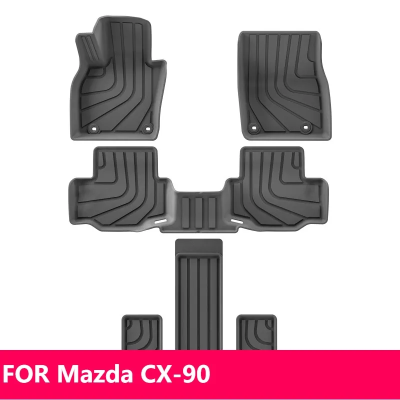 

Для Mazda CX-90 2024-2025 Коврики из ТПЭ Водонепроницаемые всепогодные вкладыши в багажник для 6/7 мест PHEV