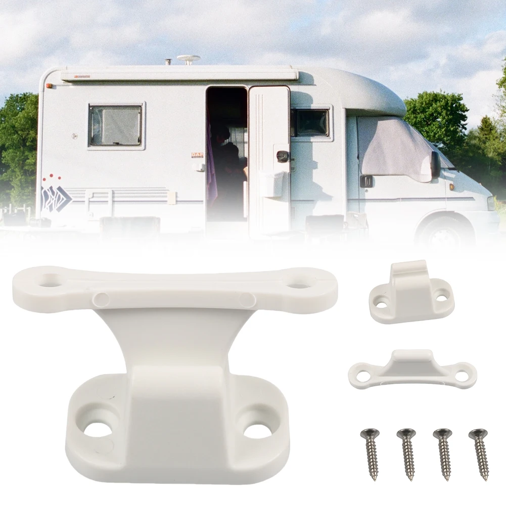 2 Sets T Shape Door Stop Retaining Catch Latch Resile Catch Stay Limiter Push Catch Holder for Camper Motorhome Boat Trailer