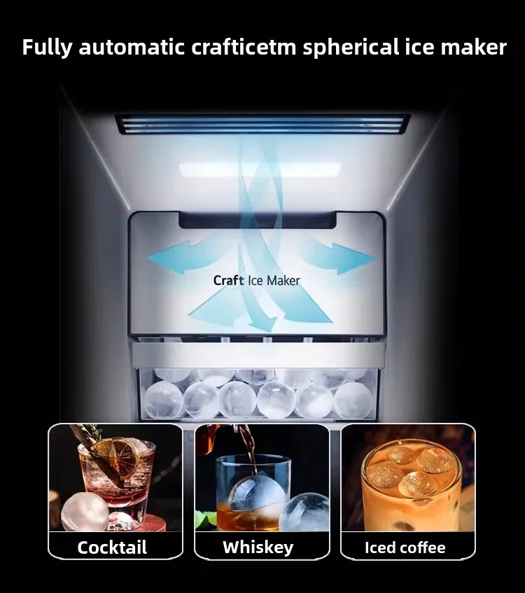 Dual Ice Making System 635L Counter Door Automatic Spherical Household Ice Making Refrigerator