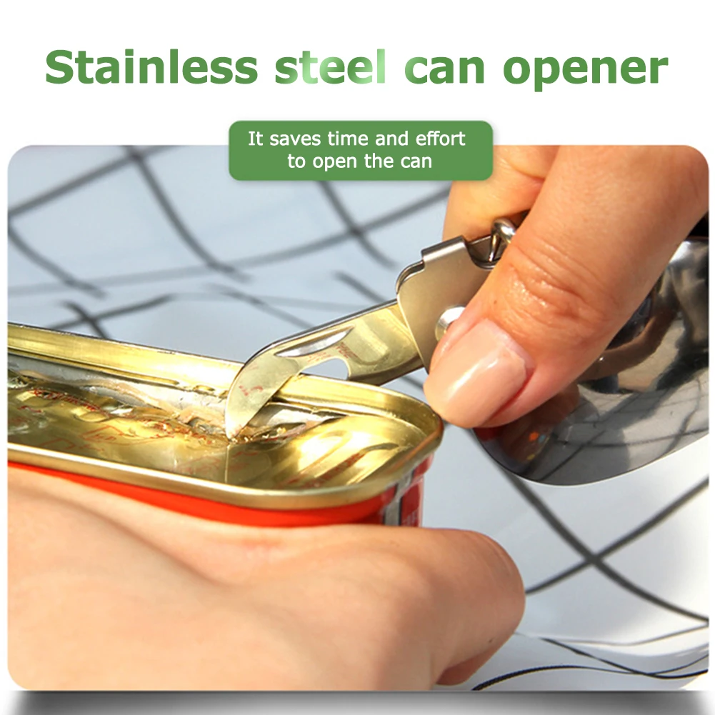 6 في 1 متعددة الوظائف يمكن فتاحة الزجاجات طوي المحمولة شوكة ملعقة أدوات المائدة EDC أداة السلس للسفر شواء أواني الطعام #3