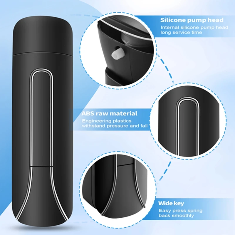 TKOH-2Pcs Wall Mounted Bathroom Plastic Liquid Soap Dispenser 350Ml Shower Gel Detergent Shampoo Bottle For Kitchen Hotel