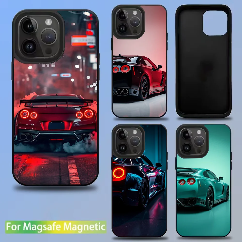 

Taillight G-GTR Car R35 Phone Case For IPhone 16 15 14 13 12 11 Pro Mini Max Soft Magnetic Cover