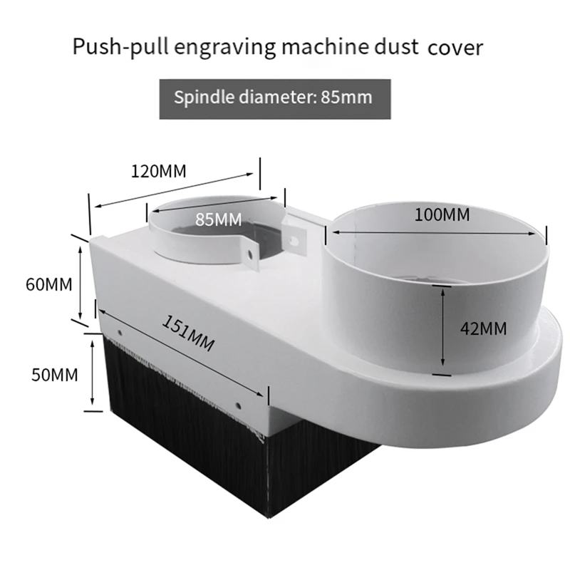 TOP CNC Router Dust Collector Shoe Engraving Machine Spindle Cover Diameter 90mm Woodworking Brush Cleaner Tools(On Card)
