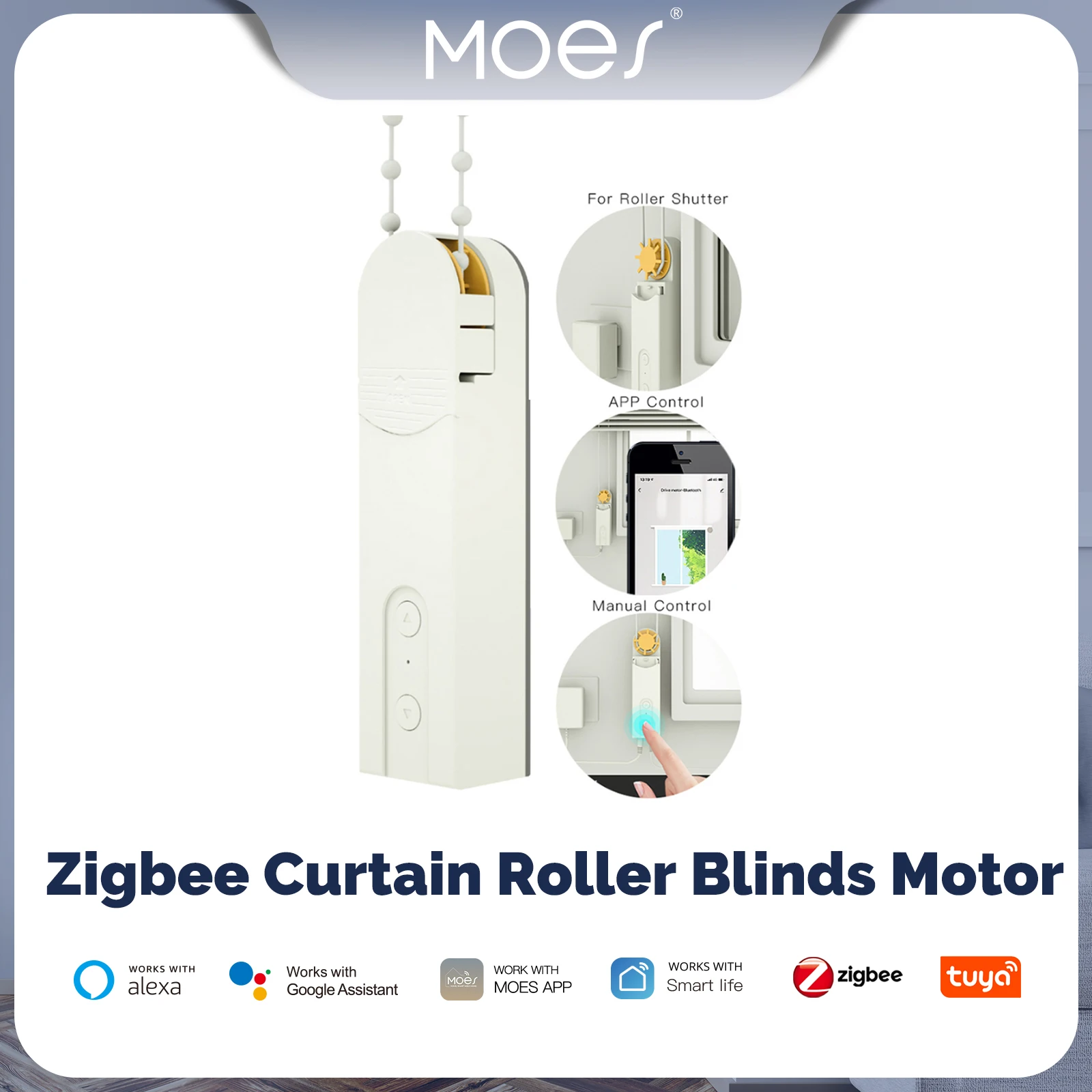 Moes neue ZigBee Smart DIY motorisierte Rollläden/Jalousien Antriebs motor Hub Tuya Smart Life App Alexa Google Home Sprach steuerung