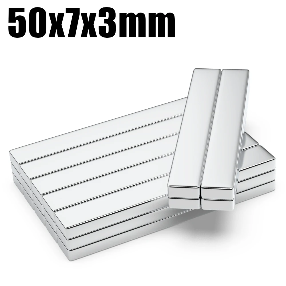 2/5/10/20/50 Pcs 50x7x3 N35 Neodymium Magnet 50mm X 7mm X 3mm NdFeB Block Super Powerful Strong Permanent Magnetic imanes