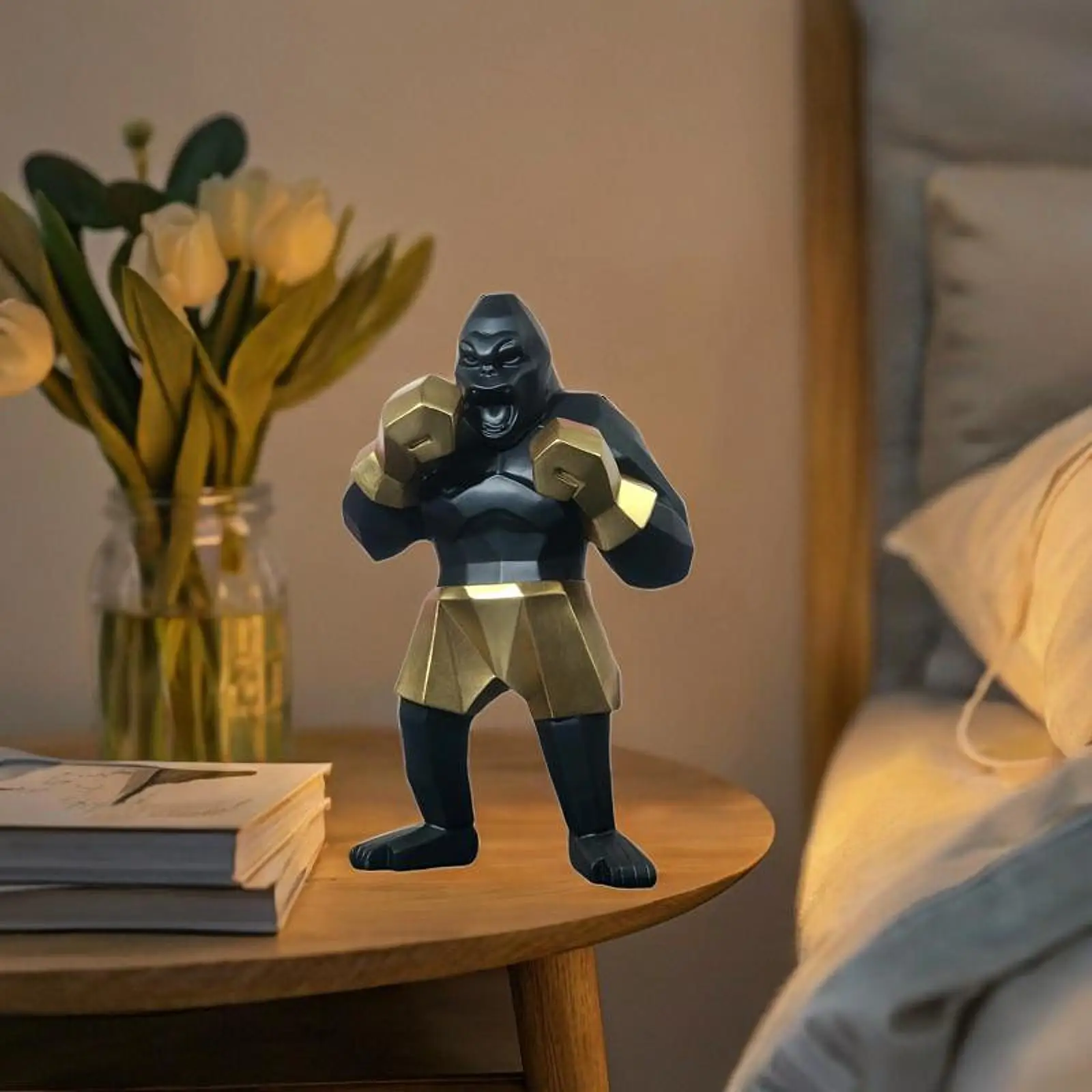 

Cartoon Gorilla Resin Statue Living Room Dining Desk Decoration for Garden