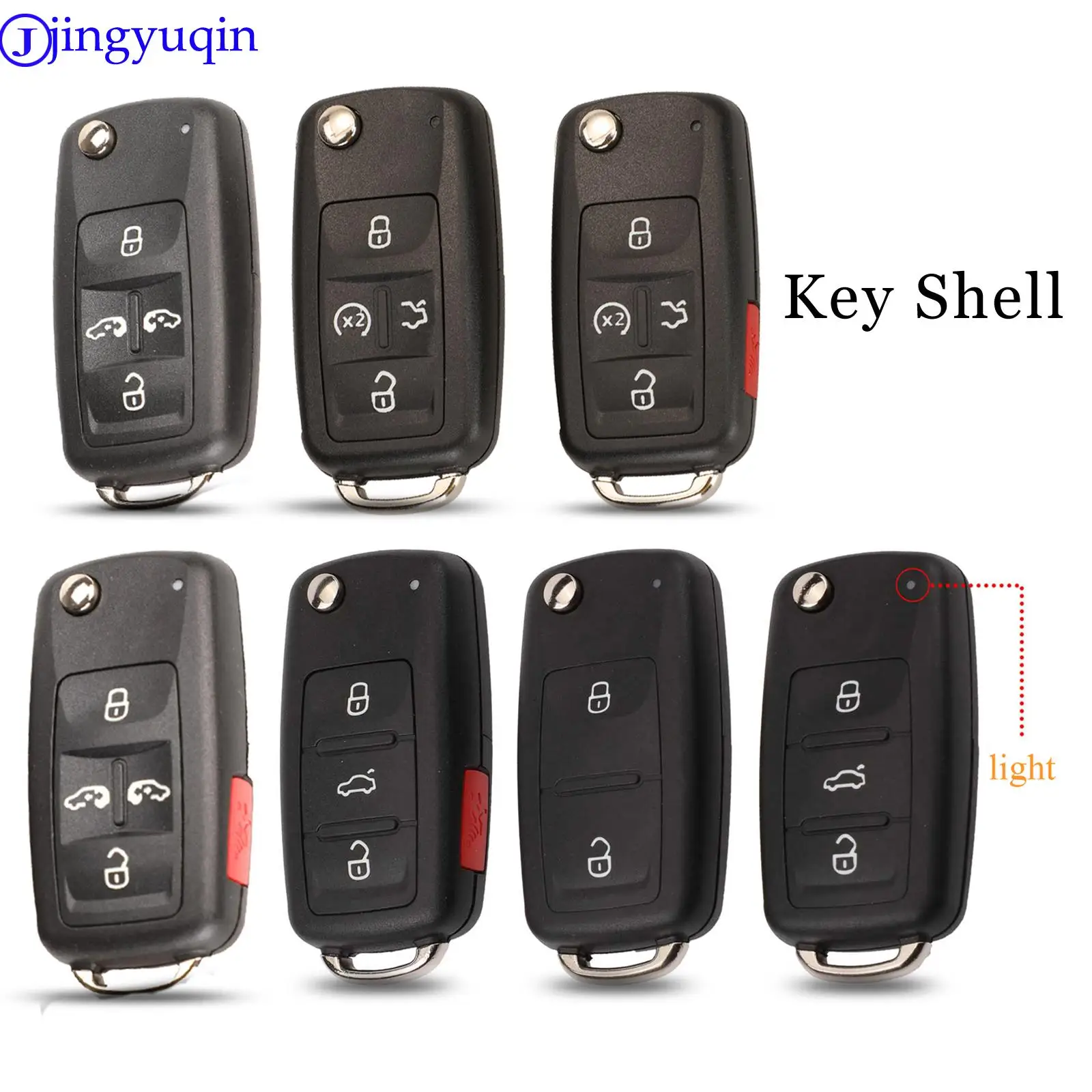 jingyuqin 2/3/4/5 Buttons Folding Remote Car Key Case Shell For VW Sharan Tiguan Golf Sagitar Polo MK6 Touareg