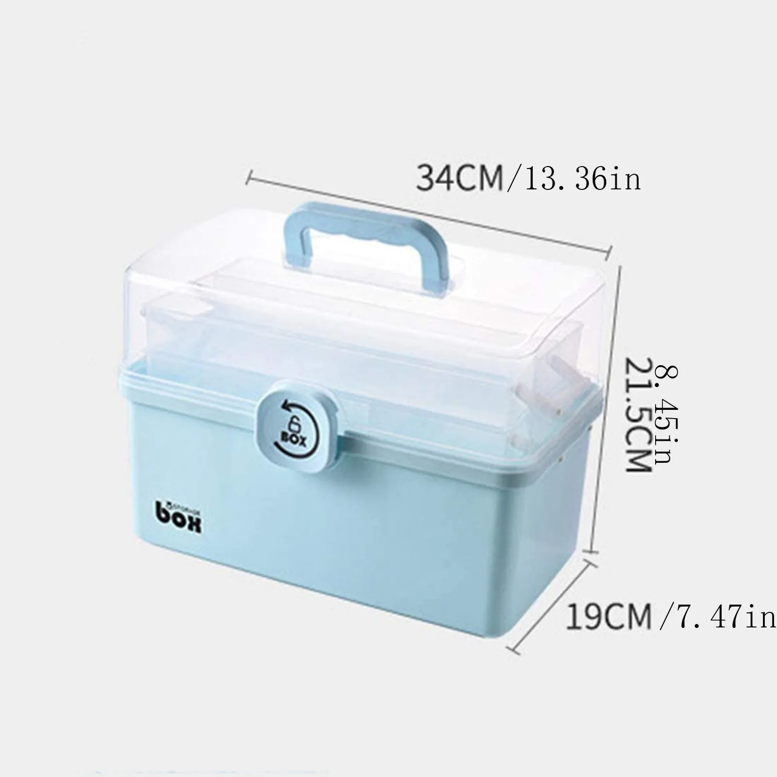 Portable First Aid Container Clear 3 Tiers Plastic Medicine Storage Box Large Capacity Family Emergency Kit Storage Organizer