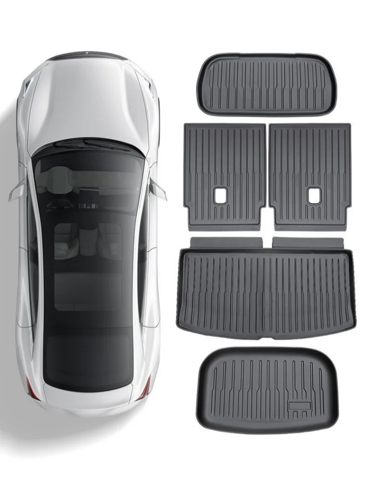 5PCS For Tesla Model YL TPE Trunk mat Luggage mat Front Rear Trunk Mats Rear seat back cushion Car Accessories Interior