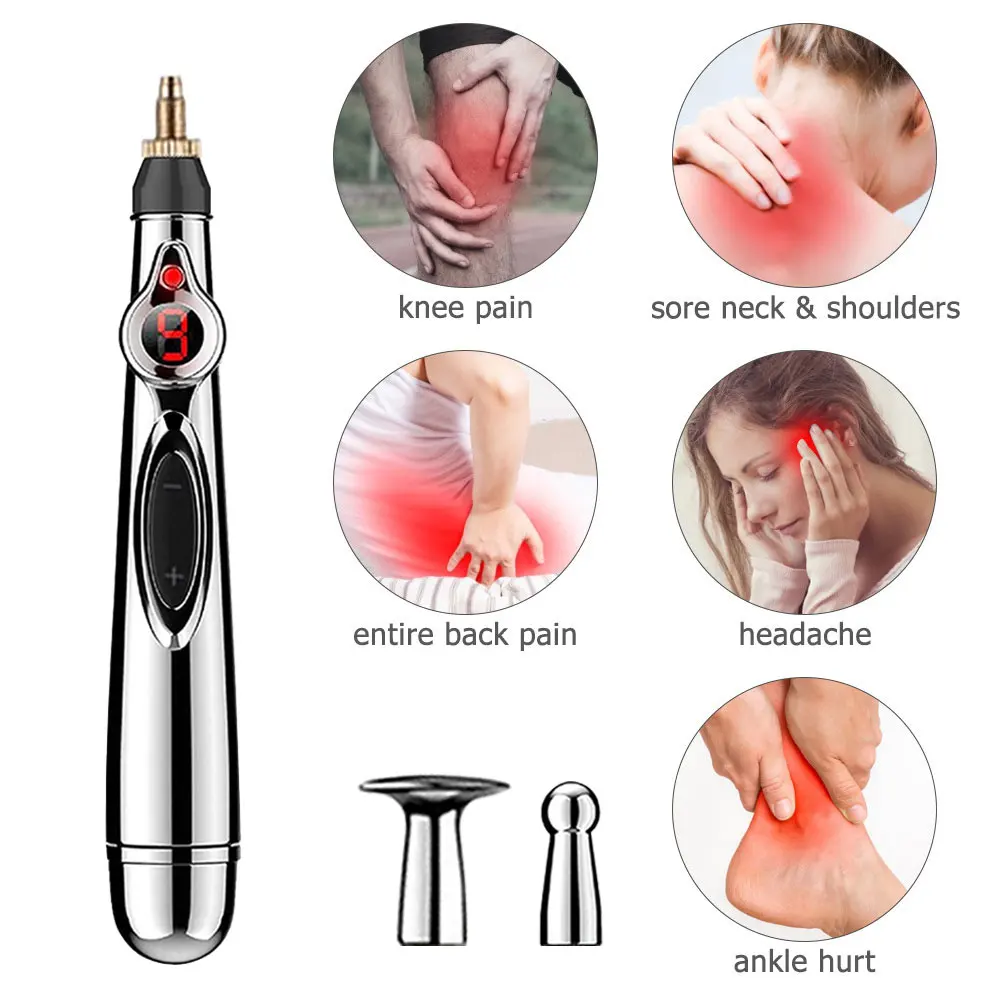 3/5 Heads Energy Pulse Acupuncture Pen Laser Massage for Face Body Neck Massager Electric Muscle Stimulator Pain Relief Health